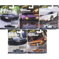 Hot Wheels Premium Fast Furious 2025 Modeliukų rinkinys (Nissan Skyline R32,Chevy Impala,Mazda RX-7,Dodge Charger Hellcat,Alfa Romeo Giulia Sprint GTA)