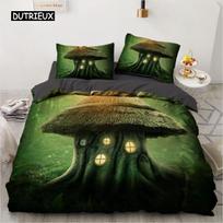 Forest Duvet Cover Set Fireflies Flying In A Glass Bottle Bedding Set Queen Size Animals 2/3pcs Polyester Quilt Cover for Kids EU single(135x200cm)