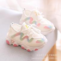 Children Shoes Trendy Sports Shoes for Spring and Autumn Fashtion Casual Shoes for Girl Breathable Kids Sneakers Zapatillas Niña 21insole13.5cm balta