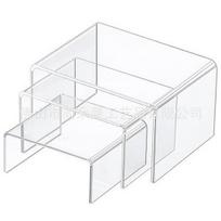 Akrilinis U formos 3 dalių demonstracinis stovas figūrėlėms ir kosmetikos laikymo lentynai 1 set (3 pieces in total, small, medium and large) skaidri