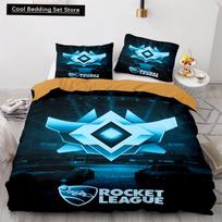 Rocket League Patogus patalynės komplektas Lovatiesė Viengulė Dvigulė Pilna Karalienės Karališko dydžio Automobilis Rocket League Lova Komplektas Vaikų Miegamasis Antklodės užvalkalas EU single(135x200cm)