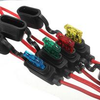 Automobilyje montuojamas miniatiūrinis ašmeninis adapterio saugiklių laikiklis, atsparus purslams, 12V 30A laidas 10pcs