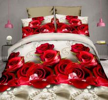3D raudonos rožės patalynė antklodės užvalkalas romantiškas jausmas gyvos spalvos miegamojo puošmena romantiška Valentino dienos dovana moterims 70x133cm 2pcs