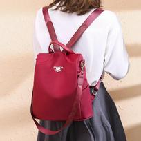 Multifunctional Anti-theft Backpack Ladies Casual Versatile Schoolbag Oxford Cloth Fashion Travel Backpack raudona