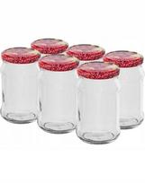 Stiklinis konservavimo indelis su užsukamu dangteliu, 6vnt, 300 ml