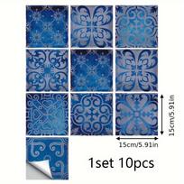 10 vnt Dream Blue Plytelių Rašto Plytelių Lipdukas Namų Renovacija Virtuvės Naftai Neperšlampamas Vonios Neperšlampamas Dekoratyvinis Sienų Lipdukas 10pcs