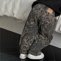 Fleece leopardiniai džinsai vaikams berniukams mergaitėms Šaunūs ilgi džinsai Madingas gatvės stilius 90cm