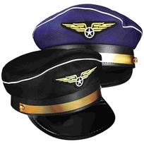 2 vnt. Stiuardesės piloto kepurė aviacijai (Mėlyna + juoda) 2 vnt. Cosplay stiuardesės rekvizito kepuraitės kapitono kepurės kostiumas XXL