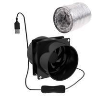 Kompaktiškas ir nešiojamas dūmų surinkimo ventiliatorius su ortakių vamzdžiu ir ventiliacijos žarna, skirtas naudoti virtuvėje ir vonioje - maitinamas USB FAN6M