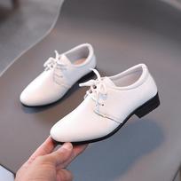 Batai Berniukams Vaikiški Odiniai Batai Pavasaris Ruduo Nauji Britiško Stiliaus Berniuko Vienviečiai Batai Madingi Pasirinkimo Batai Vaikų Batai 21-insole15.5cm balta