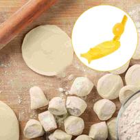 Dumpling Maker Dough Presser Making Tool Corn Cake Skin Mold Kitchen Pp Portable Wrapper Machine 24X13X8.5CM geltona