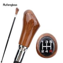 Ruda pavarų svirtis Prabangi madinga vaikščiojimo lazdelė Dekoratyvinė lazda Gentleman Elegant Cosplay Cane Knob Crosier 93cm