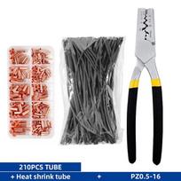 210 vnt vario jungiamojo laido jungtis 3:1 Nuo karščio susitraukiančių vamzdelių dvigubų sienų klijų ir užspaudimo replių įrankis Copper Tube+Tool Set