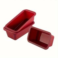 4pcs, Silicone Mini Loaf Pan (6.1''x3.3''), NonStick Easy Release Rectangle Silicone Mini Cake Pan For Baking Bread, Flexible BP vyno raudonos spalvos