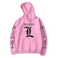 Death Note Hoodie Men Women Casual Unisex Streetwear Fashion Hoodies Autumn Winter Clothes Long Sleeve Sweatshirt Pullovers S rožinė