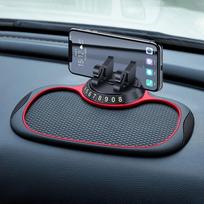 360° besisukantis automobilio prietaisų skydelio telefono laikiklis kilimėlis, daugiafunkcis neslystantis paviršius su reguliuojamu universaliu telefono laikikliu, silikoninis prietaisų skydelio padėkliukas. juoda
