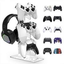 Universalus žaidimų pultelio ir ausinių laikiklis PlayStation ir Xbox Transparent base skaidri