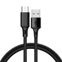 Kabelis TYPE 2 – USB į Micro USB – metal plugs QC 3.0 1 metras juodos spalvos