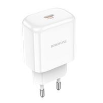 Borofone Laidinis įkroviklis BN3 Premium – Type C – QC 3.0 PD 2.0 20W baltos spalvos