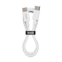 Rock kabelis P8 Basic Series – Type C į Type C – PD 60W 3A 1 metras baltos spalvos