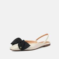 2024 Women's Shoes Rear Strap Women Sandals Spring Bow Tie Closed Toe Solid Color  Ladies Flat 40 vyno raudonos spalvos