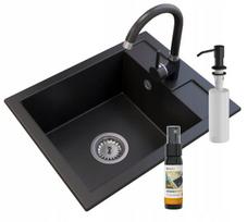 Granito kriauklė Granitan praustuvė juoda rinkinys