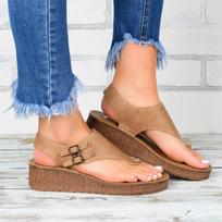 Flip Flops Sandals Women Slip on Wedges Slippers Buckle Strap Ladies Sandalias Gladiators Casual Slides Summer Beach Shoe 35 ruda