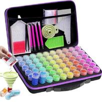 Diamond Painting Storage Boxes, 60 Slots Bead Storage with 5D Diamond Art Accessories and Tools Kit pintura de diamantes juoda
