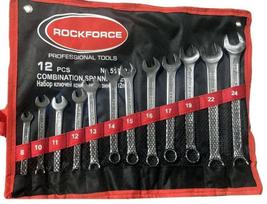 Kombinuotų veržliarakčių rinkinys Rockforce, 12 vnt.