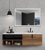 Veidrodis LEDIMEX Suiza su Led apšvietimu 70x80 cm, juodu rėmu