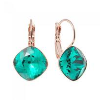 Auskarai moterims DiamondSky „Glare IV (Emerald)“ su Swarovski kristalais