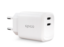 Adapteris EPICO Dual Charger 45 W, baltas