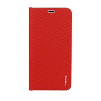 Vennus Book CARBON dėklas su rėmeliu skirtas Apple iPhone 12 Pro Max raudonos spalvos