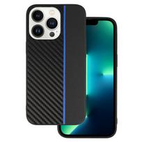 Tel Protect CARBON dėklas skirtas Apple iPhone 13 Pro juodos spalvos with mėlynos spalvos stripe