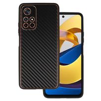 Tel Protect Leather Carbon dėklas skirtas Xiaomi Redmi Note 11 5G/Note 11S 5G/Poco M4 Pro 5G juodos spalvos