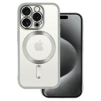Metallic Magsafe dėklas skirtas Apple iPhone 15 Plus sidabro spalvos