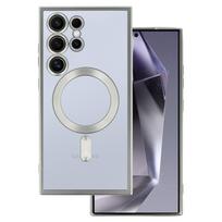 Metallic Magsafe dėklas skirtas Samsung Galaxy S24 sidabro spalvos
