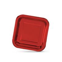 Lėkštės vienkartinės popierinės 18cm 12 vnt raudonos spalvos Algon BA01054077011