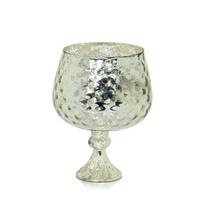 Vaza/žvakidė stiklinė sidabro spl. 20x20x25 cm Art glass