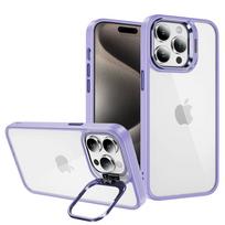 Tel Protect Kickstand dėklas + apsauginis stiklas kamerai (lens) skirtas Apple iPhone 15 Pro Max light violetinės spalvos