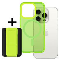 Amazing Thing Titan Pro Neon Mag Wallet dėklas telefonui 10FT IP156.7PTWGN Apple iPhone 15 Pro Max green su stoveliu