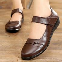 Mamos batai Natūralios odos plokščiapadžiai Neslidūs Suaugusiųjų odiniai batai Moteriški loaferiai Didelis dydis 10 Plokšti batai Moteriški batai scarpe donna 4.5 ruda