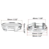 4vnt automobilio rato centrinis dangtelis, modifikuotas 59 mm priekinis / galinis / dešinysis / kairysis rato dangtis Padangos dangtelis mažas rato dangtelis sidabrinis 15x59 mm automatinis CHINA
