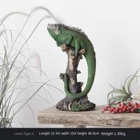 Džiunglių driežo ornamentas Dervos iguana figūrėlė Kambario dekoracija Sodo figūrėlė Dirbtinė statulėlė Skandinaviško stiliaus namų dekoro aksesuarai žalia