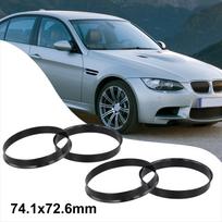 4 vnt. centravimo žiedai 74,1 x 72,6 mm BMW ratų centrinei skylei centravimo tarpiklis juodi automobilio centravimo žiedai ratų tarpikliai centriniai žiedai CHINA