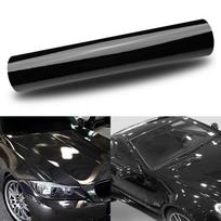 152x30CM juodas blizgus vinilo plėvelė Blizgus Blizgus automobilio apvyniojimo folijos lipdukas su oro burbuliukais be oro burbuliukų Motociklo automobilių apvyniojimo automobilių priedais 152x30CM