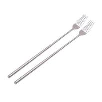 2Pcs Extendable Fork Set Stainless Steel Telescopic Fork Adjustable Extending Fork 8.7