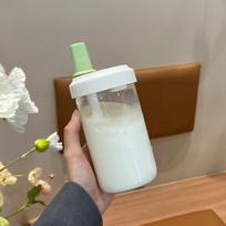 500/850ml Plastikiniai Nešiojami Burbulinės Arbatos Puodeliai Skaidrūs Paprasti Vandens Buteliukai Kelioniniai Puodeliai Su Šiaudeliu Sulčių, Pieno, Mokos, Kavos Gėrimų Puodeliai as shown brown