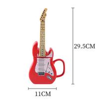 Kūrybingas gitaros formos puodelis kavinėje, dekoratyvinis pieno kavos puodelis, keraminis vandens puodelis, modernus stilius, namų sulčių arbatos puodelis, gėrimų dovanos 401-500ml