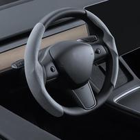 Tesla Vairo Dangtelis Modelis 3/Y Suede Anglies Pluoštas Itin Plonas Sugeriantis Prakaitą Specialus Vairo Automobilio Aksesuarai juoda
